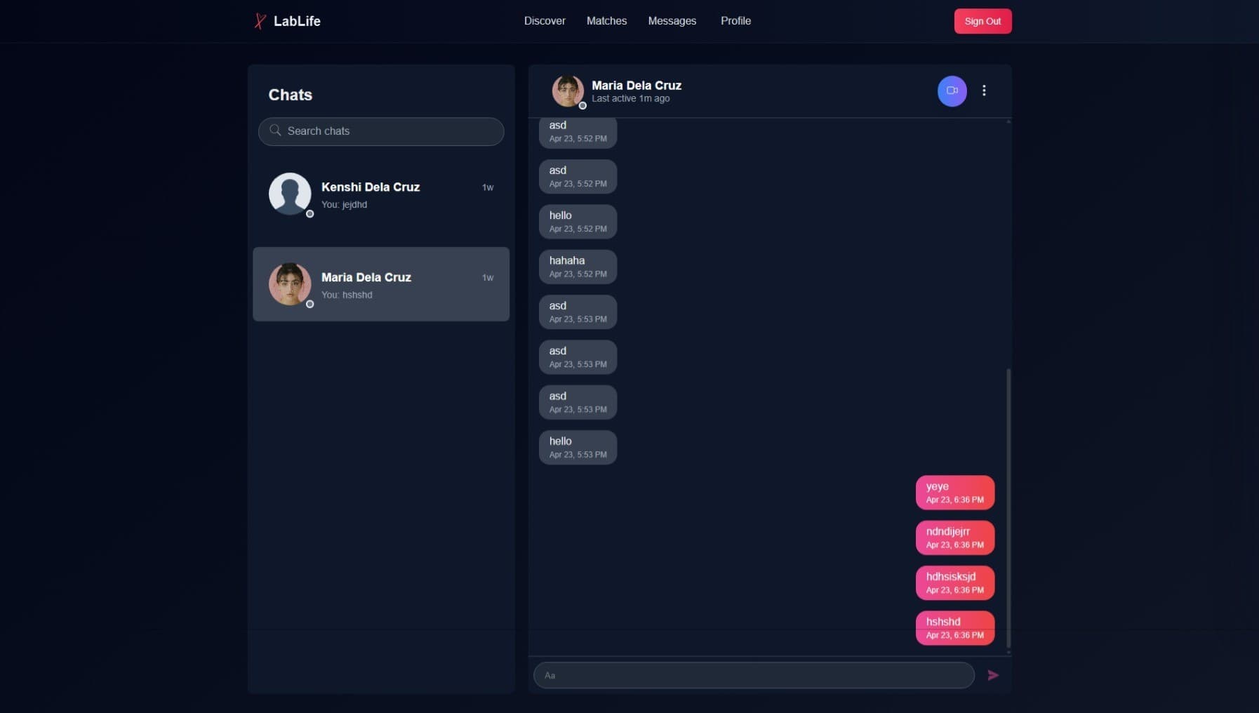 Lablife - TENSHIN PONTERES Project Interface